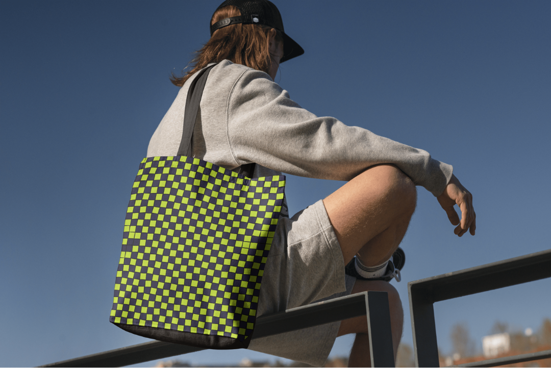 Battle Field tote bag — applied composition