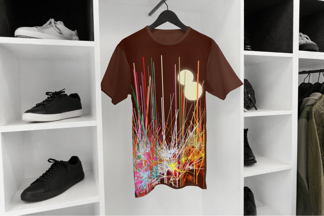 Celestial Grove t-shirt — applied composition