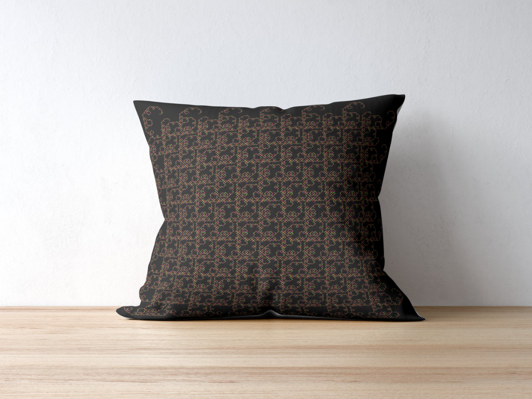 Draconic Fractals cushion — applied composition