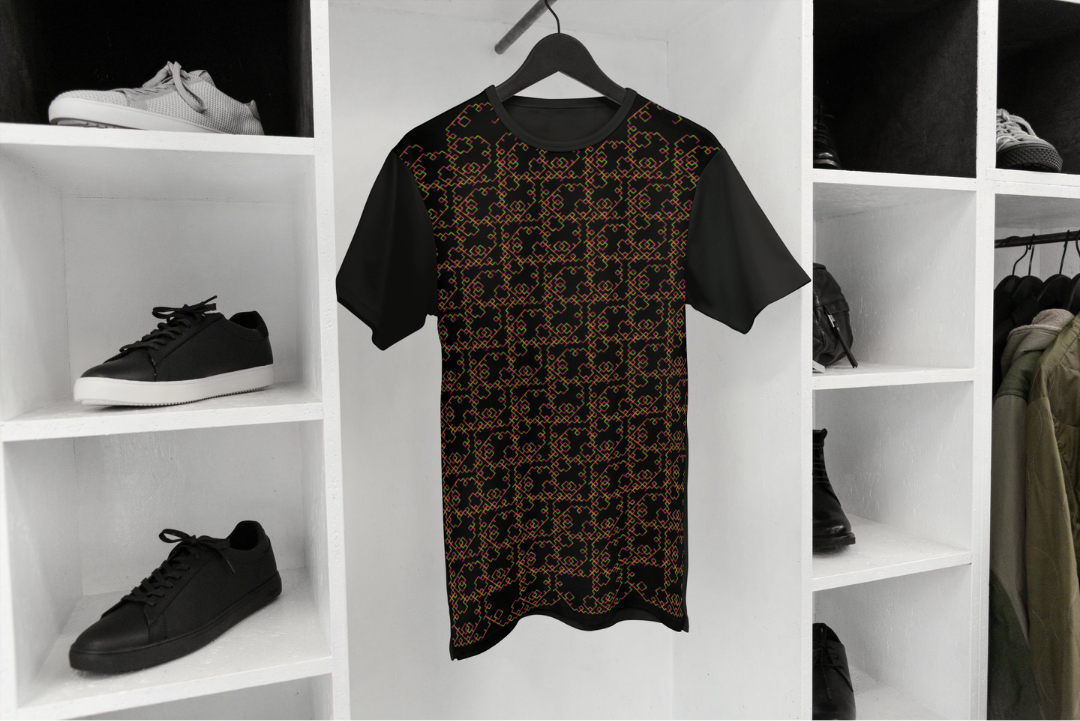 Draconic Fractals t-shirt — applied composition