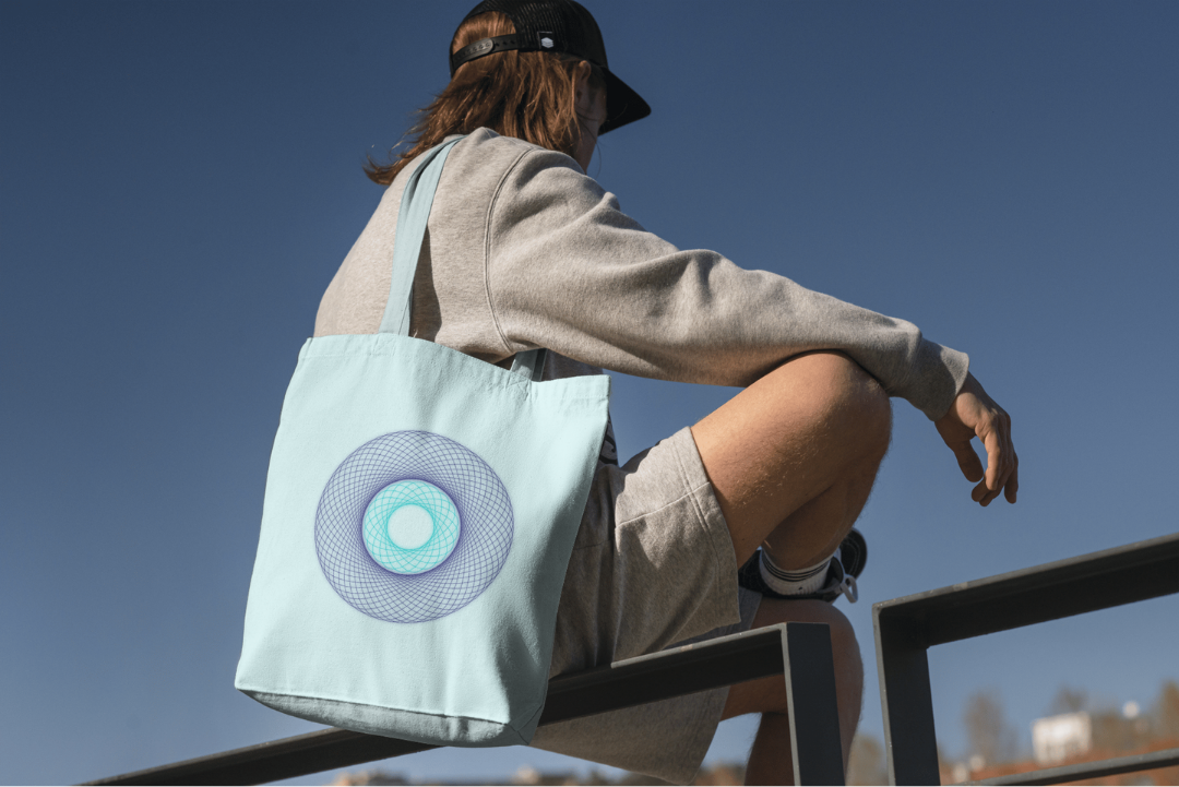 Ellipses tote bag — applied composition