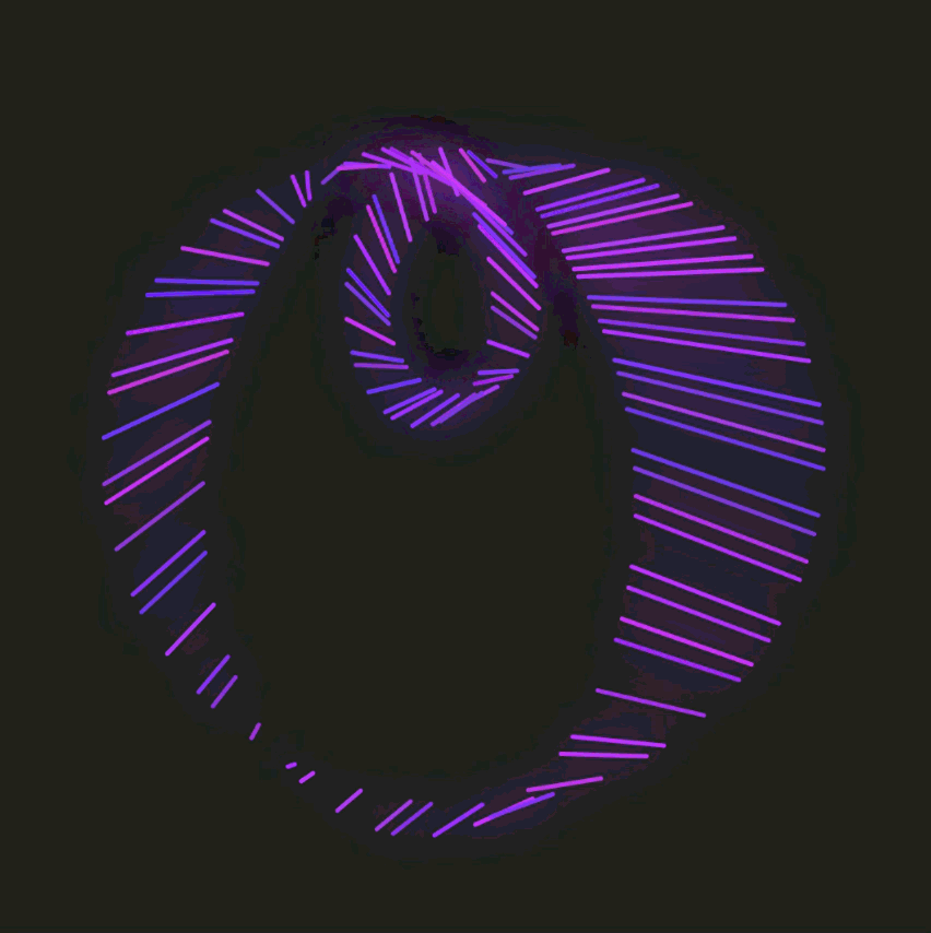 Purple Golden Lines — animated Fibonacci orbit