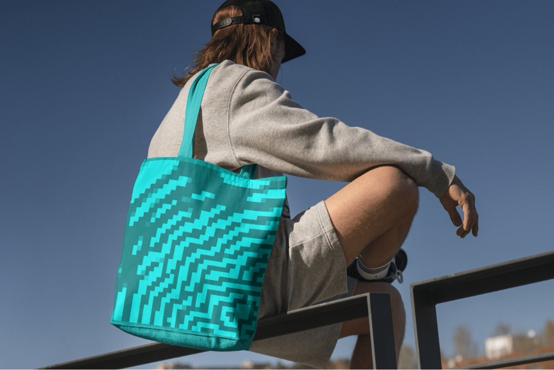 Fixed Wave tote bag — applied composition