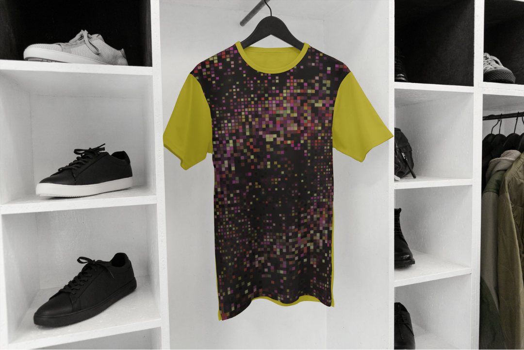 Gothic Grid t-shirt — applied composition