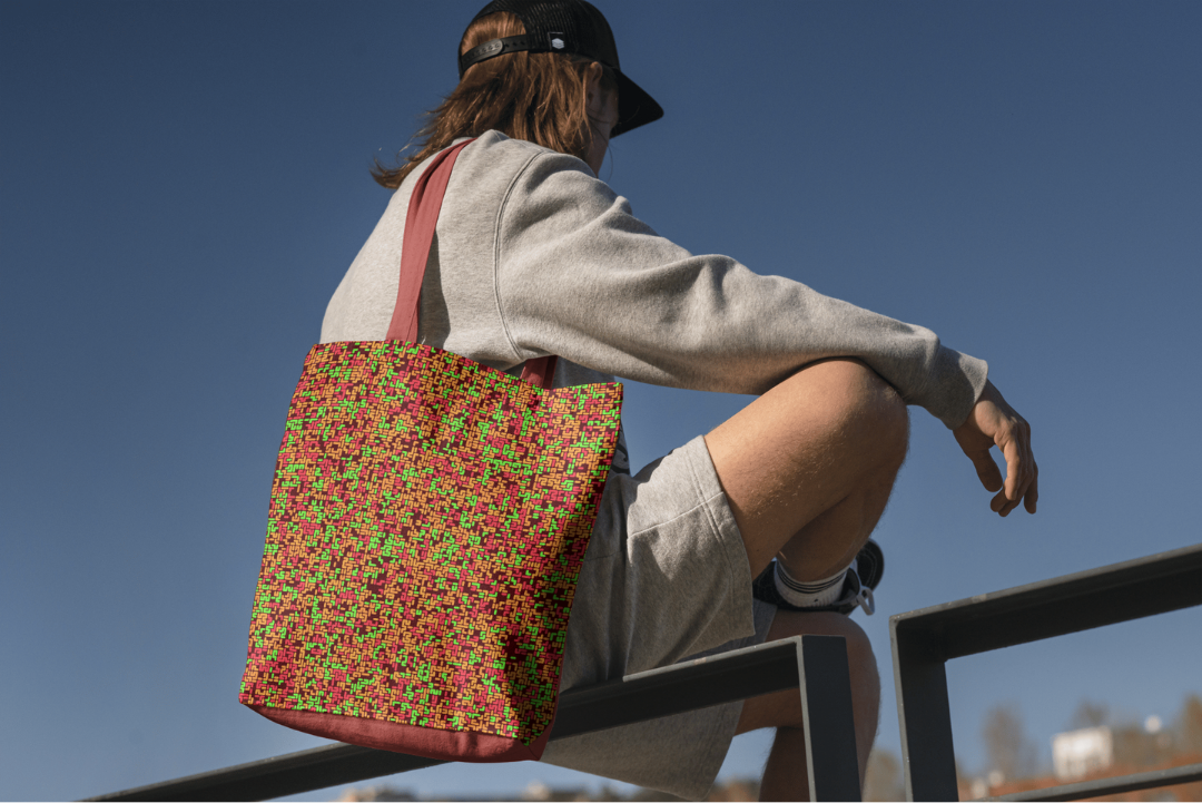 Hilbert Pulse tote bag — applied composition