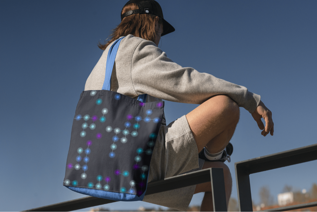 Lattice Field tote bag — applied composition