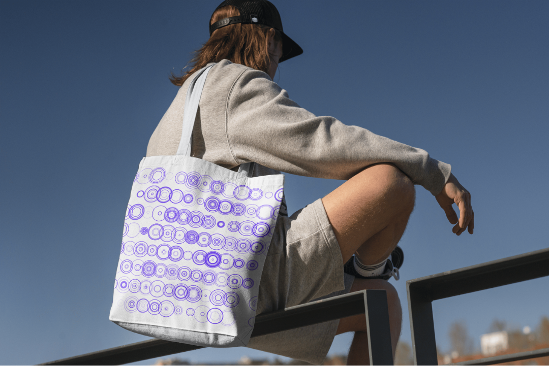 Nebula Knight tote bag — applied composition