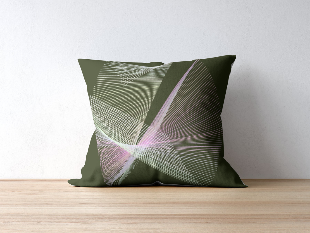 Neon Drift cushion — applied composition