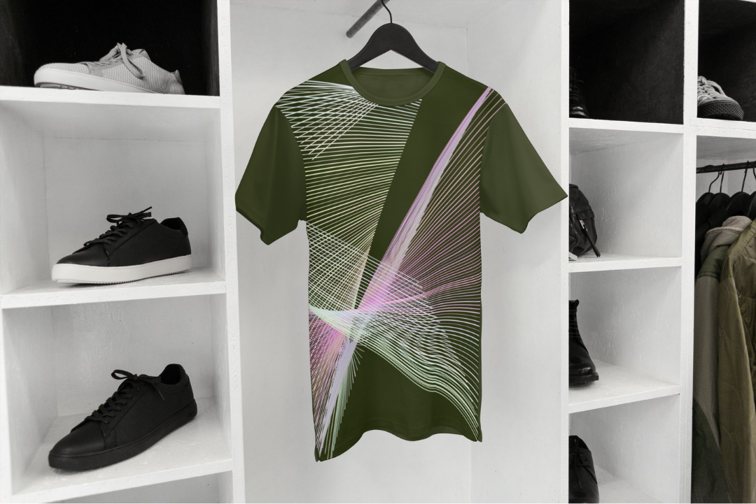 Neon Drift t-shirt — applied composition