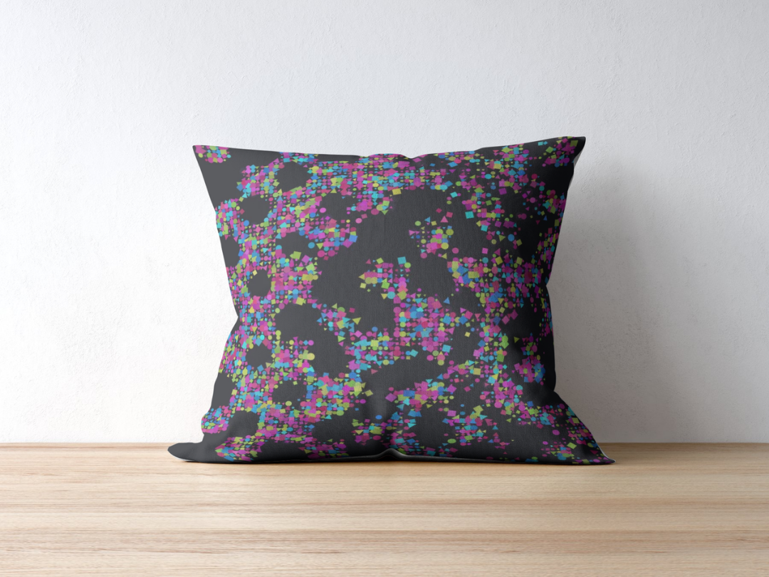 Order to Chaos cushion — applied composition