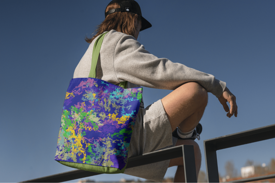 Polite Brownian Motion tote bag — applied composition