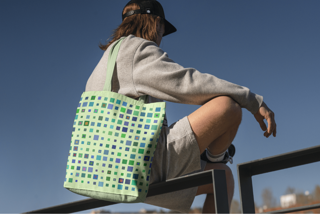 Quilt tote bag — applied composition