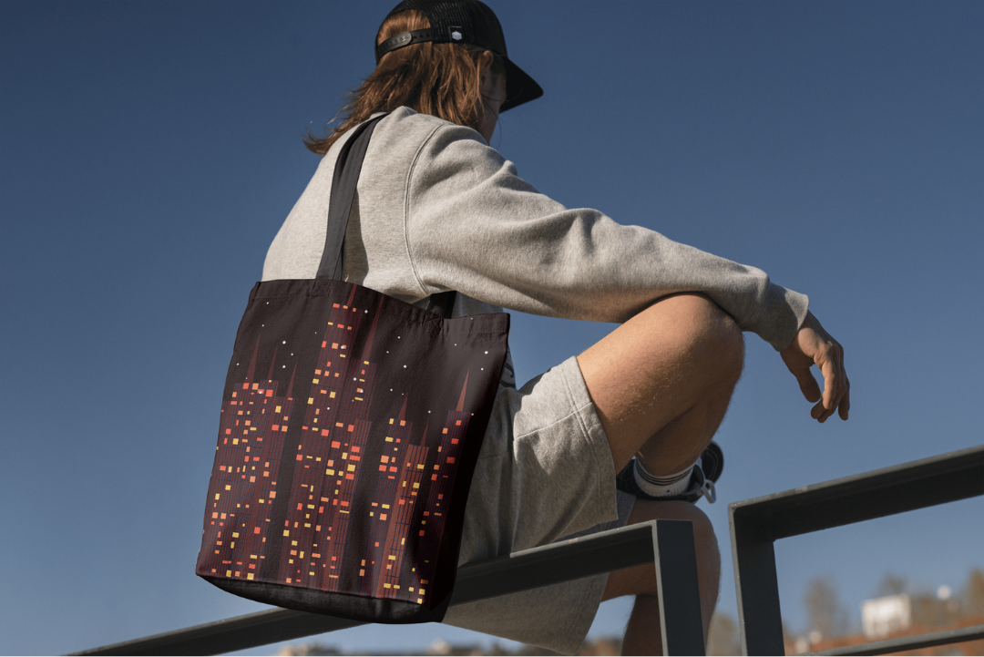 Skyline Series tote bag — applied composition