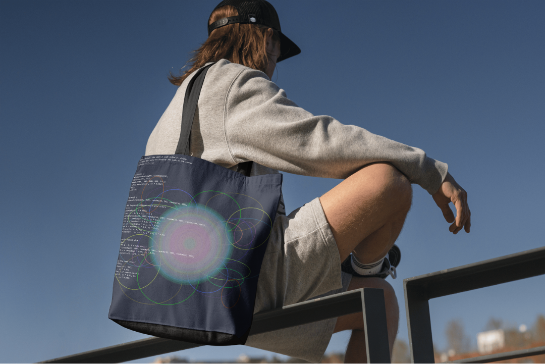 Source tote bag — applied composition