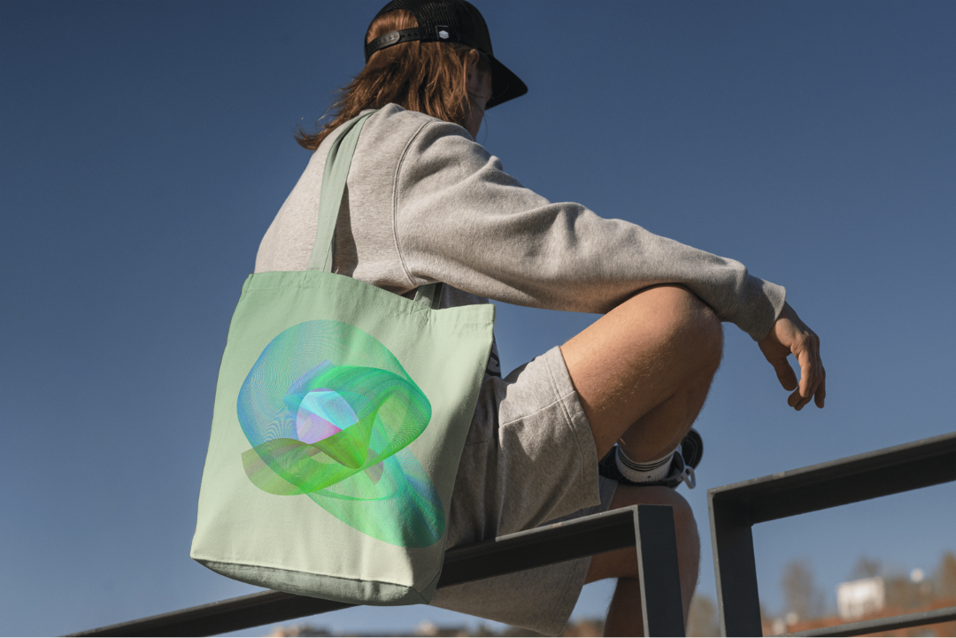 Spectrum Dance tote bag — applied composition