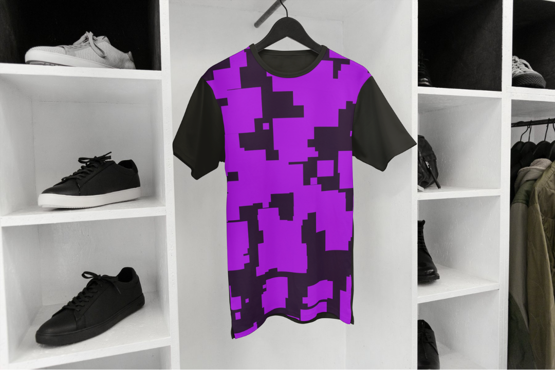 Squares in Hue t-shirt — applied composition