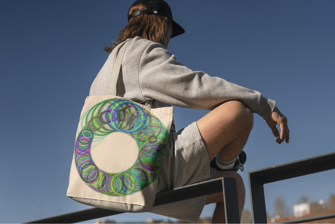 Twist 1 tote bag — applied composition