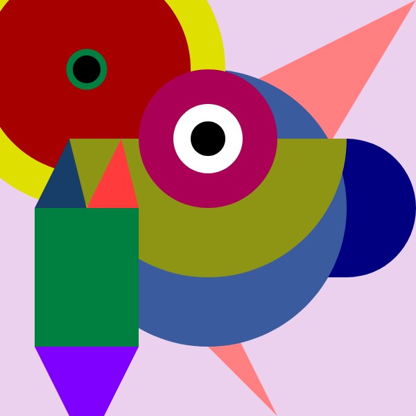 Crow & Human — geometric composition