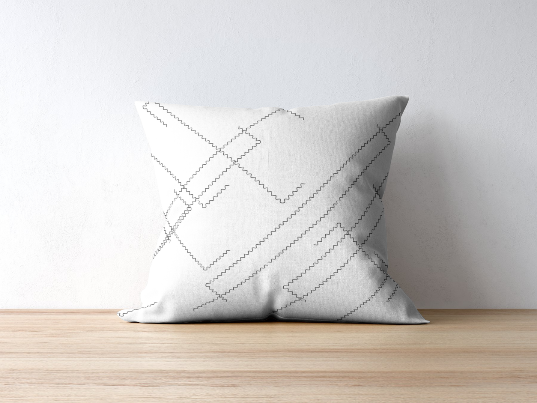 Wandering Tiles cushion — applied composition
