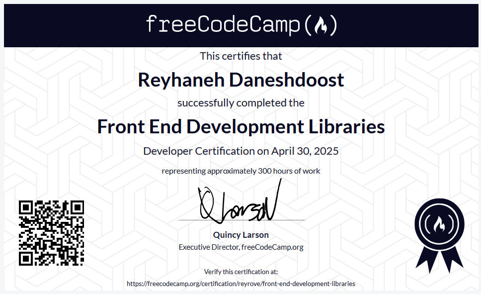 Front End Development Libraries Certification