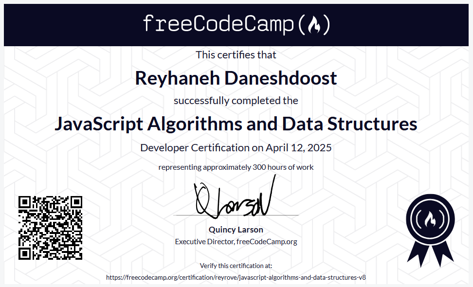 JavaScript Algorithms and Data Structures Certification